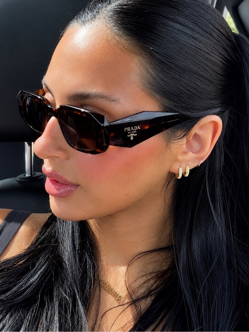 PRADA Sunglasses Small Geometric Symbole In Acetate Tortoise PR 17WS
